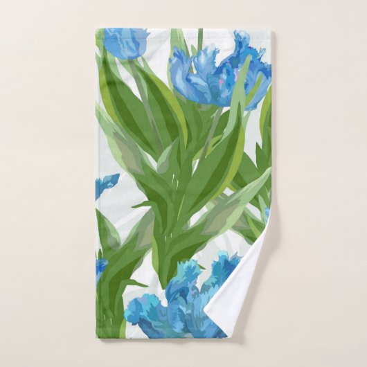 Elegante blauwe bloemen decoratieve eye-catching bad handdoek (Handdoek)