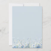 Elegante blauwe bloemen doop kaart (Achterkant)