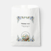 Elegante Blauwe Bloemen Easter Egg Basket Baby sho Bedankzakje (Voorkant)