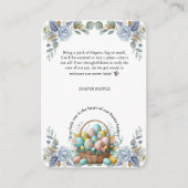 Elegante Blauwe Bloemen Easter Egg Basket Baby sho Informatiekaartje (Voorkant)