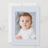 Elegante Blauwe Bloemen Eerste Heilige Communie Kaart (Achterkant)