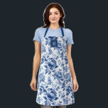Elegante  Blauwe Bloemen Engelse Tuin Schort<br><div class="desc">Een prachtig blauw-wit bakpatroon met een bloemenengels schort in de tuin. Een geweldig cadeau voor een vriend. Personaliseer het voor een leuk verjaardagscadeau. Ontworpen voor u door BlackBerry Boulevard.</div>