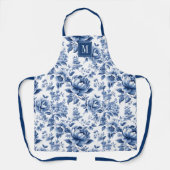 Elegante  Blauwe Bloemen Engelse Tuin Schort (Voorkant)