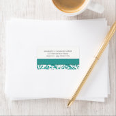 Elegante Blauwe Bloemen Etiket (Insitu)
