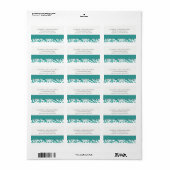 Elegante Blauwe Bloemen Etiket (Full Sheet)