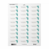 Elegante Blauwe Bloemen Etiket (Full Sheet)