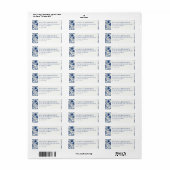 Elegante Blauwe Bloemen Etiket (Full Sheet)