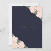 Elegante Blauwe Bloemen Foto Begrafenisdienst Kaart (Achterkant)