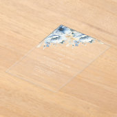 Elegante Blauwe Bloemen Geometrische Lijst Bloom W Acryl Uitnodigingen (Laagn)