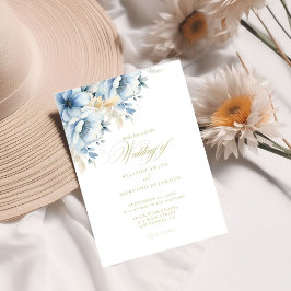 Elegante Blauwe Bloemen Geometrische Lijst Bloom W Kaart