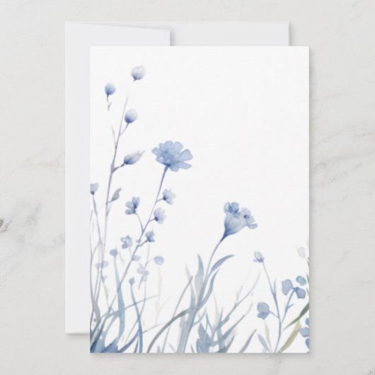Elegante Blauwe Bloemen Geometrische Lijst Bloom W Save The Date (Achterkant)