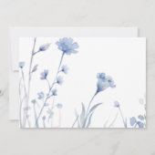 Elegante Blauwe Bloemen Geometrische Lijst Bloom W Save The Date (Achterkant)