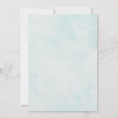 Elegante Blauwe Bloemen Goud Lijst bruiloft Kaart (Achterkant)