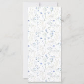 Elegante Blauwe Bloemen Herfst Winter Wedding Menu (Achterkant)