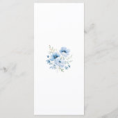Elegante Blauwe Bloemen Huwelijk Flat Menu (Achterkant)