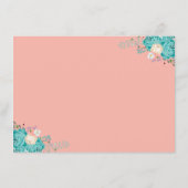 Elegante Blauwe Bloemen Huwelijksreceptie Informatiekaartje (Achterkant)