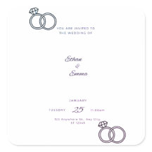 Elegante Blauwe Bloemen Huwelijksuitnodiging Stick