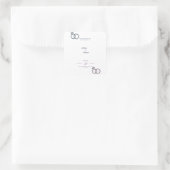 Elegante Blauwe Bloemen Huwelijksuitnodiging Stick Vierkante Sticker (Tas)