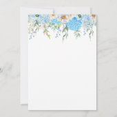 Elegante Blauwe Bloemen Hydrangea bruiloft Kaart (Achterkant)