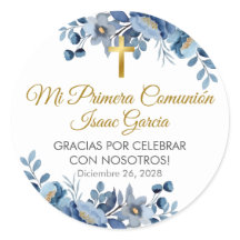 Elegante Blauwe Bloemen in Spaanse Eerste Communie