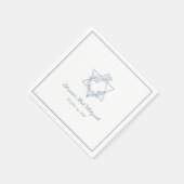 Elegante Blauwe Bloemen Joodse Ster Chic Bat Mitsw Servet (Hoek)