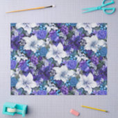 Elegante  Blauwe Bloemen Kerstdecoupage Tissuepapier (Craft)