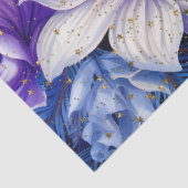 Elegante  Blauwe Bloemen Kerstdecoupage Tissuepapier (Detail)