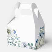 Elegante Blauwe Bloemen Lente Baby Boy Douche Bedankdoosjes (Achterkant)