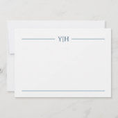 Elegante blauwe bloemen op zachte achtergrond bedankkaart (Achterkant)