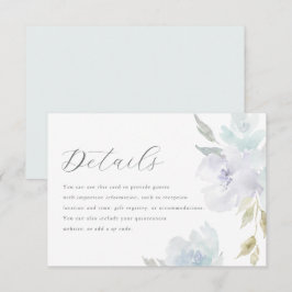 Elegante Blauwe Bloemen Quinceanera Gastengegevens RSVP Kaartje