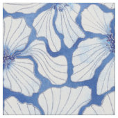 Elegante Blauwe Bloemen Stof (Close Up)