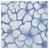 Elegante Blauwe Bloemen Stof (Swatch)