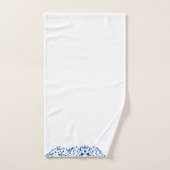 Elegante Blauwe Bloemen Swirl Birder Bad Handdoek (Handdoek)