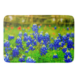 Elegante Blauwe Bloemen Texas Bluebonnets Modern Badmat