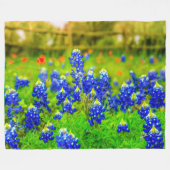 Elegante Blauwe Bloemen Texas Bluebonnets Modern Fleece Deken (Voorkant (Horizontaal))