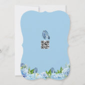 Elegante blauwe bloemen trouwkaart kaart (Achterkant)