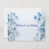 Elegante Blauwe Bloemen Uitnodiging Sjabloon (Voorkant)