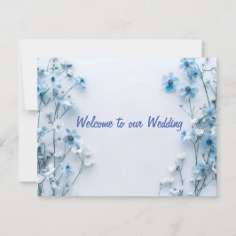 Elegante Blauwe Bloemen Uitnodiging Sjabloon