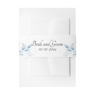 Elegante Blauwe Bloemen Uitnodigingen Wikkel