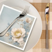 Elegante Blauwe Bloemen Verjaardagsfeestuitnodigin Servet