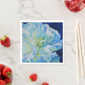 Elegante blauwe bloemen waterverf servet (Insitu)