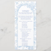 Elegante Blauwe Bloemen Waterverf Trouwprogramma Programmakaart (Achterkant)