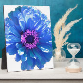 Elegante blauwe bloemenblauwe madeliefje fotoplaat (Zijkant)