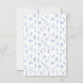 Elegante blauwe bloemenbohemian bruiloft RSVP kaar (Achterkant)