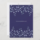 Elegante blauwe bloemenboog Save the date bruiloft Kaart (Achterkant)