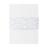 Elegante blauwe bloemenbruiloft uitnodiging buikba uitnodigingen wikkel (Achterkant Voorbeeld)