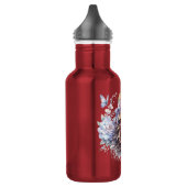 Elegante blauwe bloemendamewaterfles waterfles (Links)