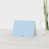 Elegante Blauwe Bloemendeken Bedankkaart (Achterkant)