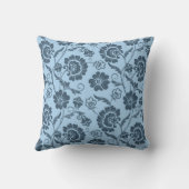 Elegante blauwe bloemengeworpen kussen (Achterkant)