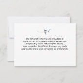 Elegante blauwe bloemenkrans begrafenis Dank u Bedankkaart (Achterkant)